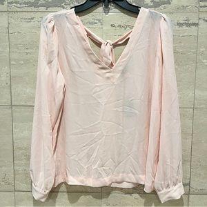 Loft long sleeve pink blouse